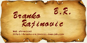 Branko Rajinović vizit kartica